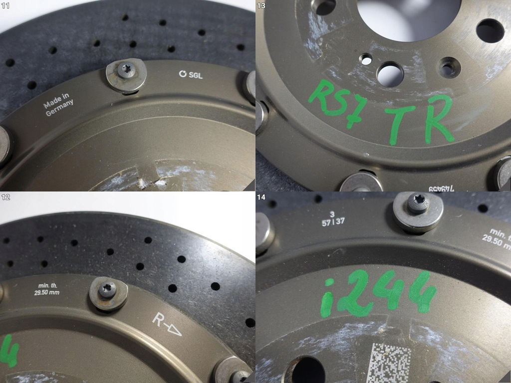 фото №12, Audi rs7 4g8 c7 15-18 диск керамическая правая задняя 370x30 демонтаж 78 km