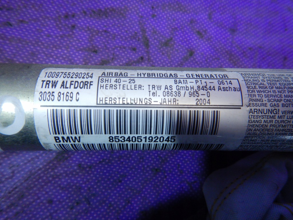 фото №5, Bmw x3 e83 03- подушка безопасности шторка безопасности правая 853405192045