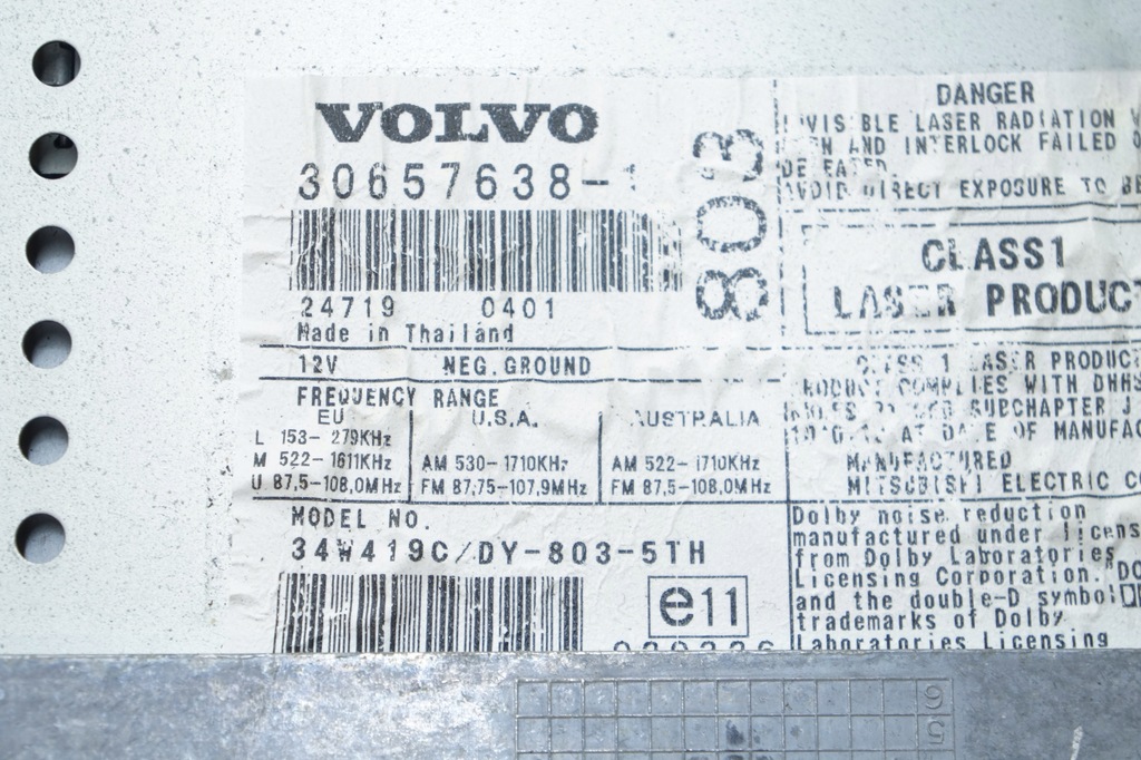 фото №6, Volvo s60 i v70 ii xc70 радио автомагнитола cd оригинальный номер hu 803 30657638