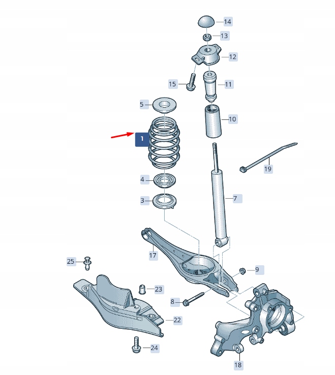 фото №1, Skoda superb mk3 rear катушка зажигания spring 3q0511115ah