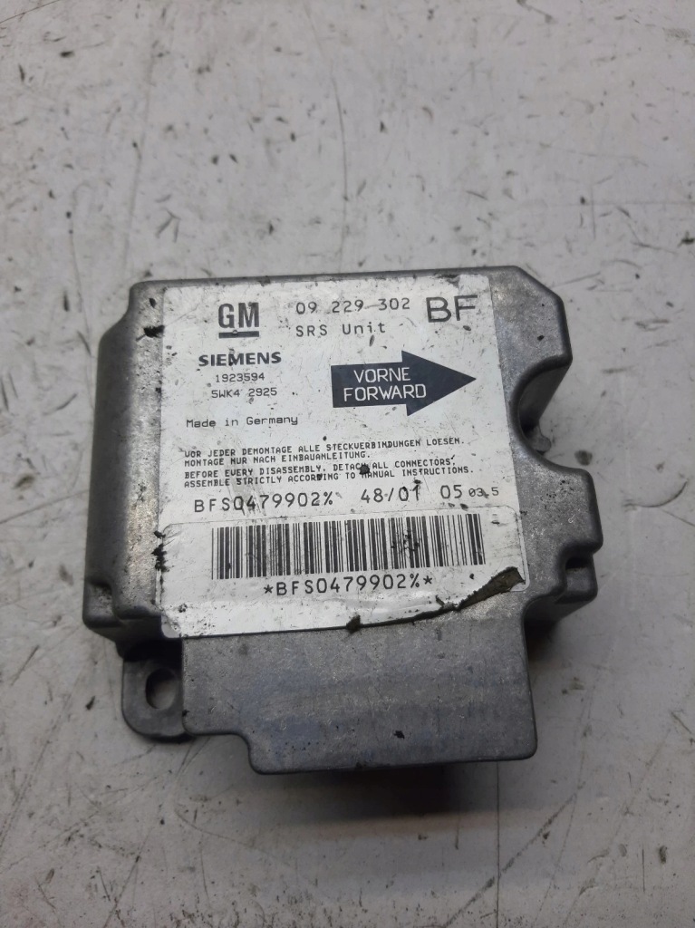 Купить Датчик модуль подушка безопасности opel astra 2 2 g 09229302