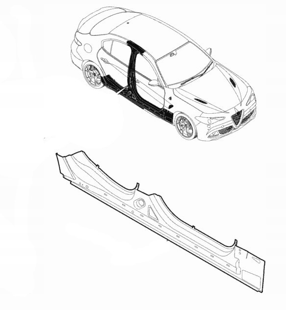 фото №2, Поріг правий alfa romeo giulia