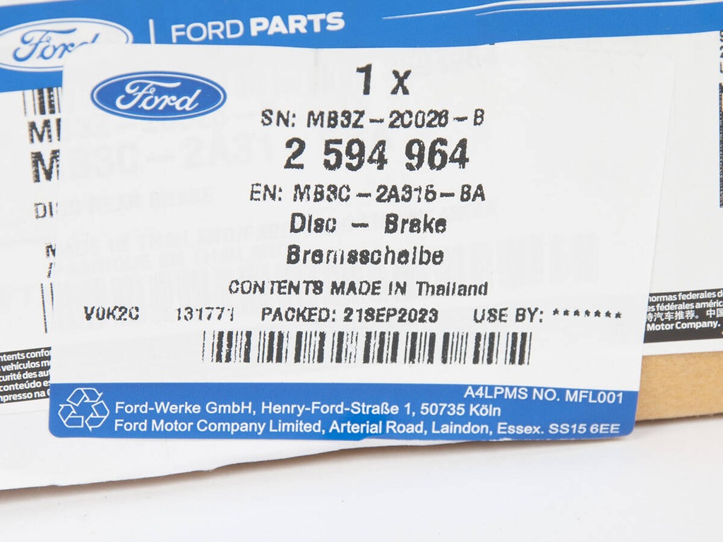 фото №4, Диск гальмівна задня ranger 19- 22- ford оригінальний номер