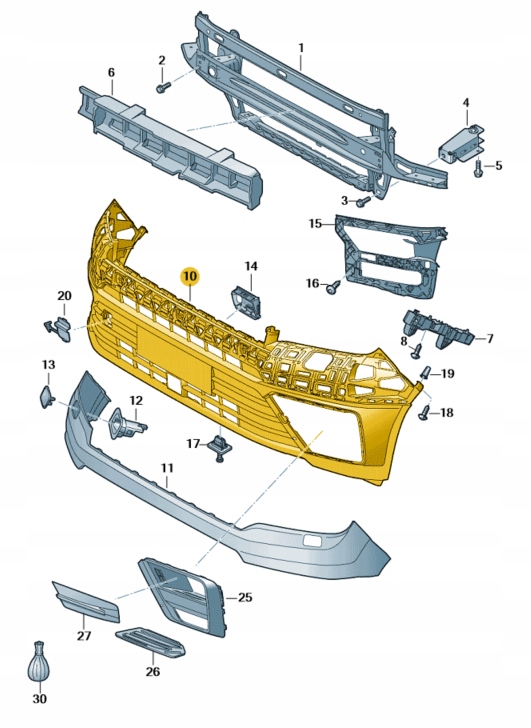 фото №1, Бампер перед vw crafter оригінальний номер 7c0807221a9b9