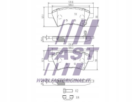 фото №3, Ft29139 fast гальмівні колодки гальма fiat sedici 06- prz.