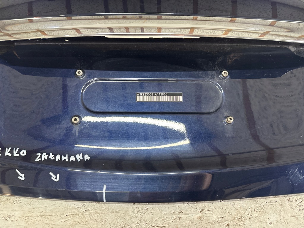 фото №11, Mercedes s-klasa w223 кришка багажника багажника задня s580 e