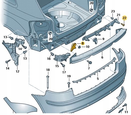 фото №14, #audi оригінал напрямна кронштейн бампера задня a3 8p