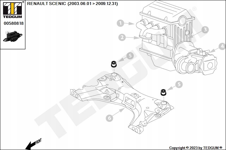 Подушка sil. renault clio 05- Оригинал