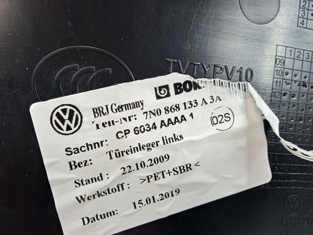 фото №11, Vw sharan 7n обшивка обивка дверь левый перед