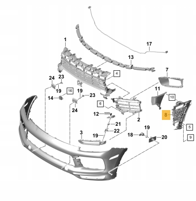 Направляющая бампера правый porsche cayenne 9y0807178c Киев