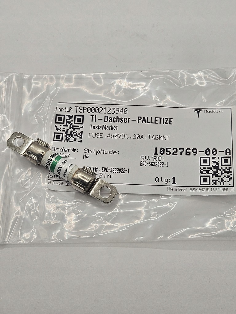 фото №1, Tesla запобіжник інвертора 1052769-00-a