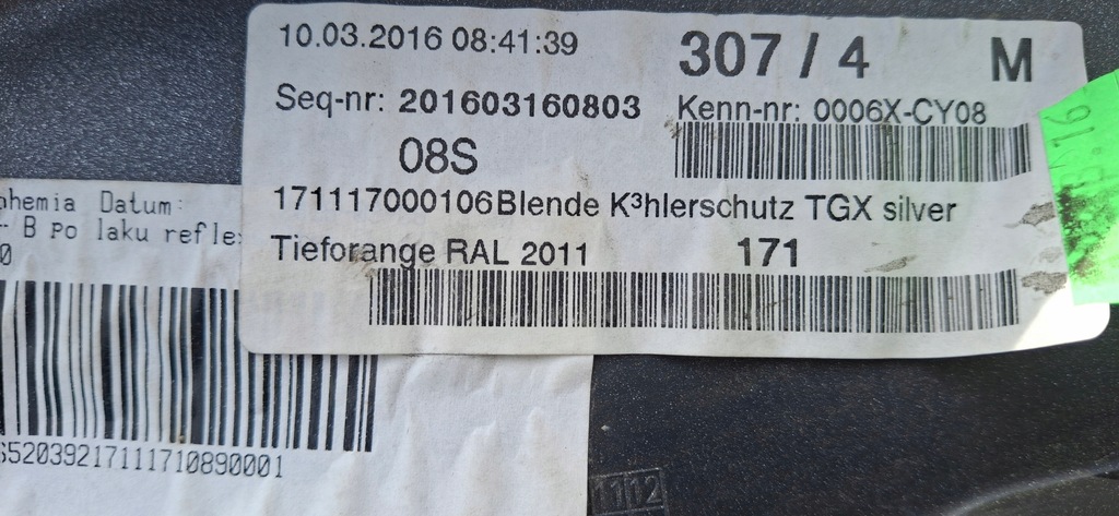 фото №8, Man tgx euro 6 молдинг бампера спойлер 81416140076