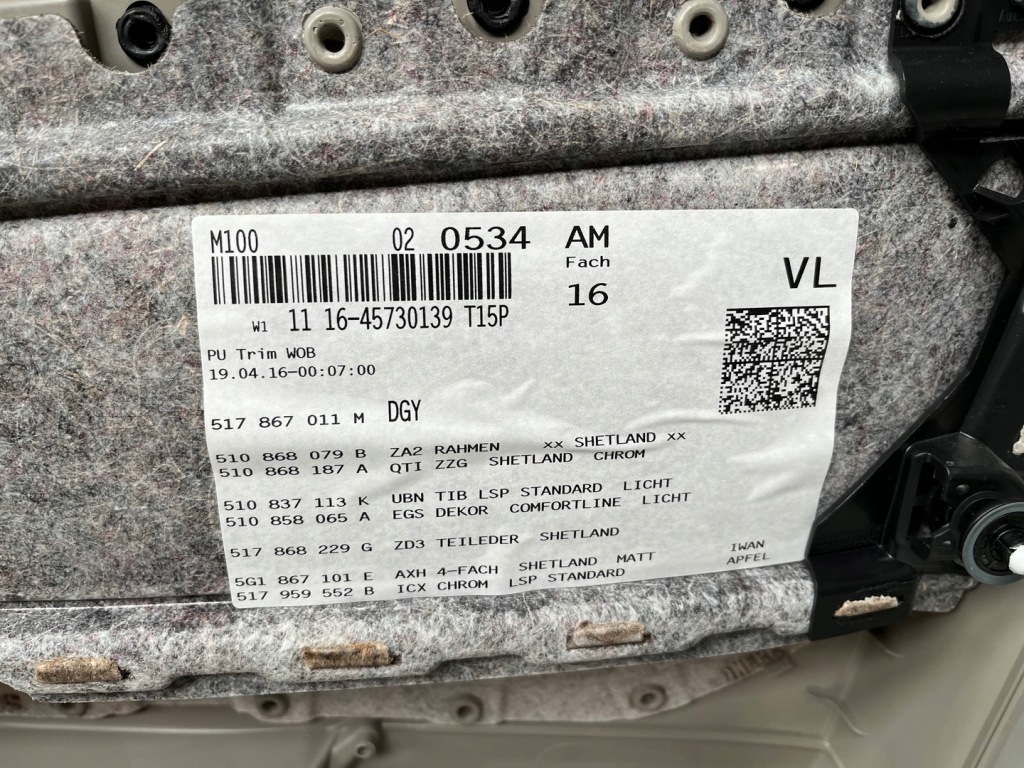 фото №7, Vw golf sportsvan обшивка обивка левый перед 517867011m dgy 517867011mdgy