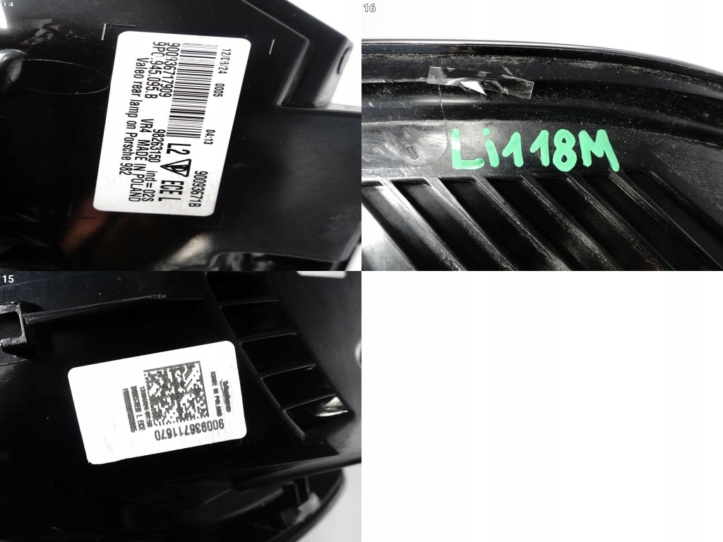 Porsche 718 cayman 982 982c boxster 16- фара led левая задний  европа черная с Разборки