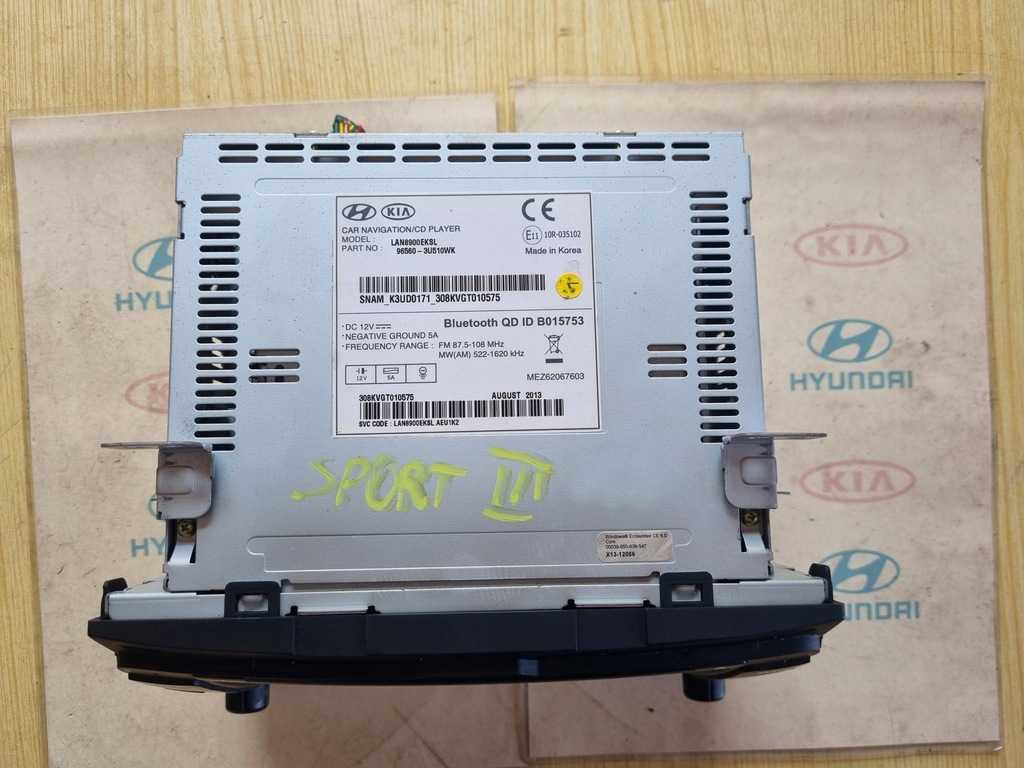 фото №2, Kia sportage iii радио 96560-3u510wk