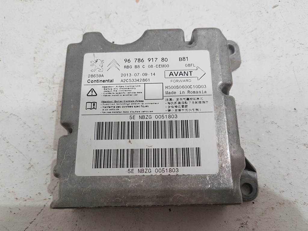 фото №1, Citroen ds5 датчик подушка безопасности модуль подушек 9678691780