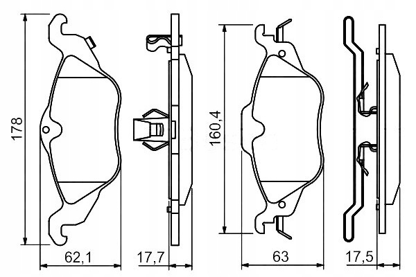 фото №1, Bosch тормозные колодки тормозные opel перед astra g bosch