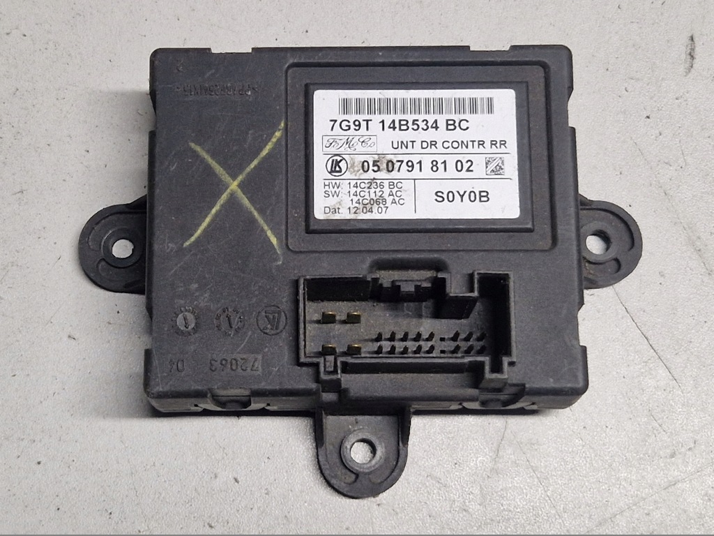 фото №1, Модуль дверь правый задняя ford mondeo mk4 7g9t-14b534-bc