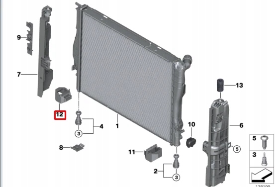 фото №9, Bmw 1 e81 кронштейн нижній радіатора 17117807186