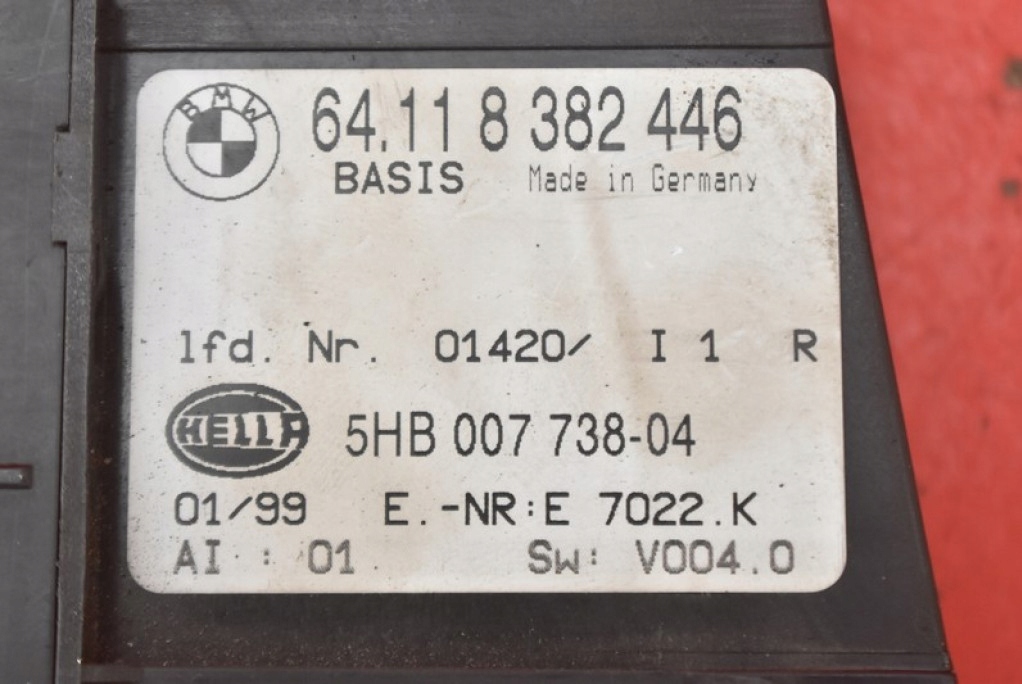 фото №7, Панель керування обдув кондиціонер 64118382446 bmw e46 97-03