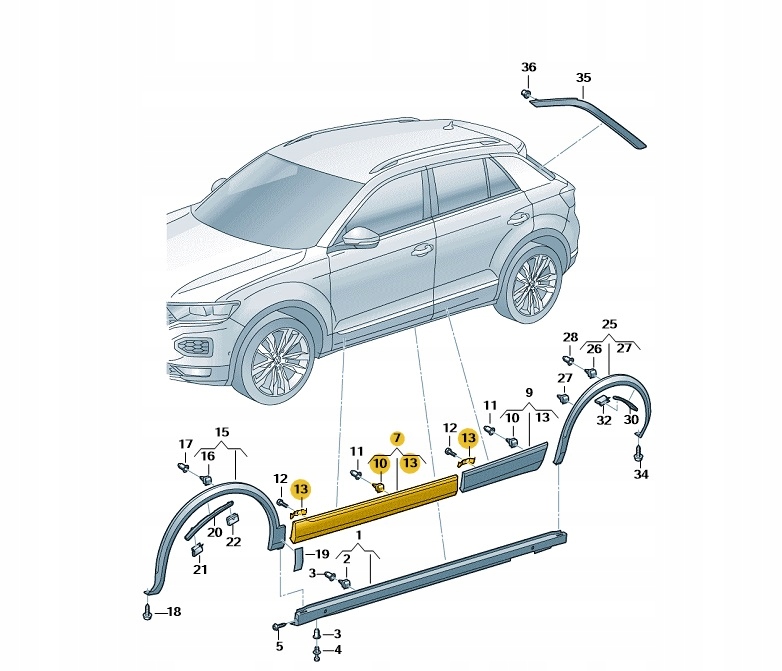 фото №1, Накладка lewych-przednich дверь vw t-roc oe: 2ga854939afryp