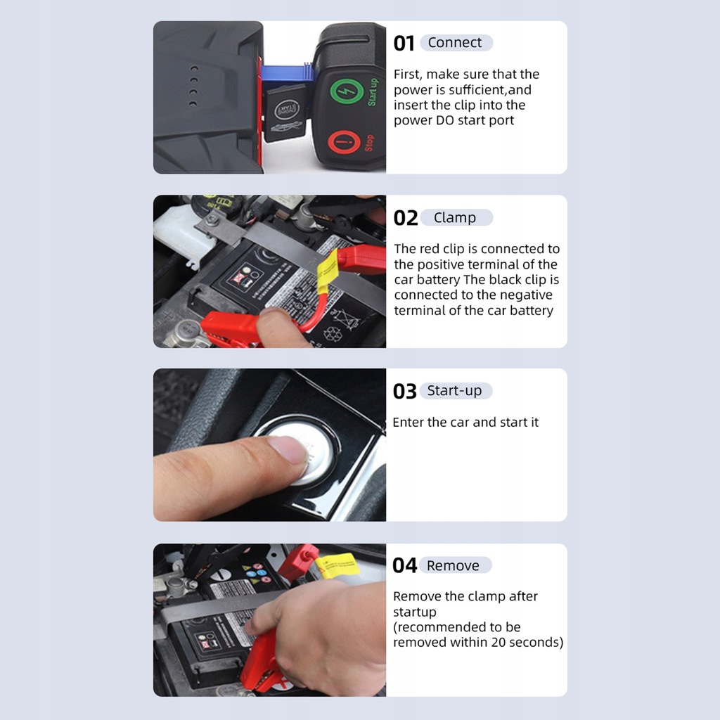 фото №6, Przenośny стартер skoku автомобильный 20000 mah 12v аккумулятор автомобильная a9