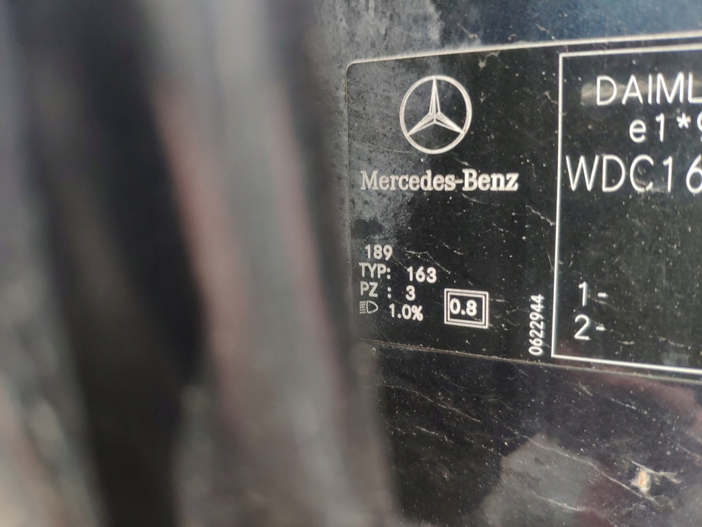 фото №12, Mercedes ml 163 панель фари pas підсилювач балка перед w163