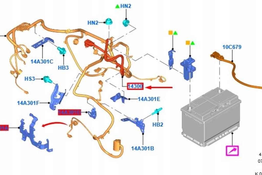 Купити Ford focus cge акумулятор електропроводка новий оригінальний 2519165