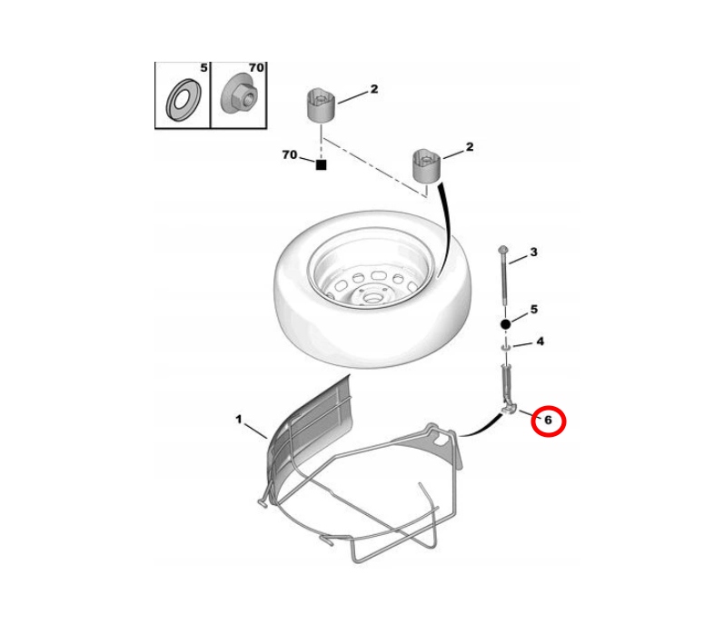 фото №6, Крепление болт подъемник колеса запасного partner 08-