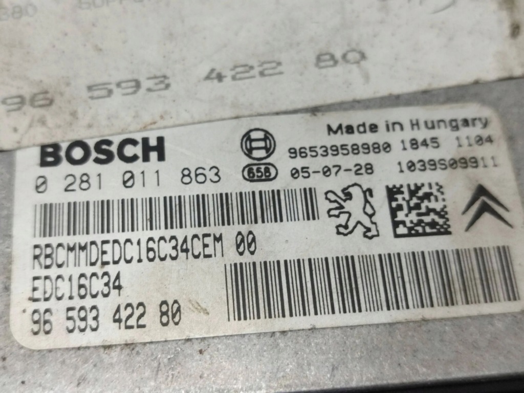 Купить 2005 citroen c4 1 блок управления / модуль ecu 9659342280