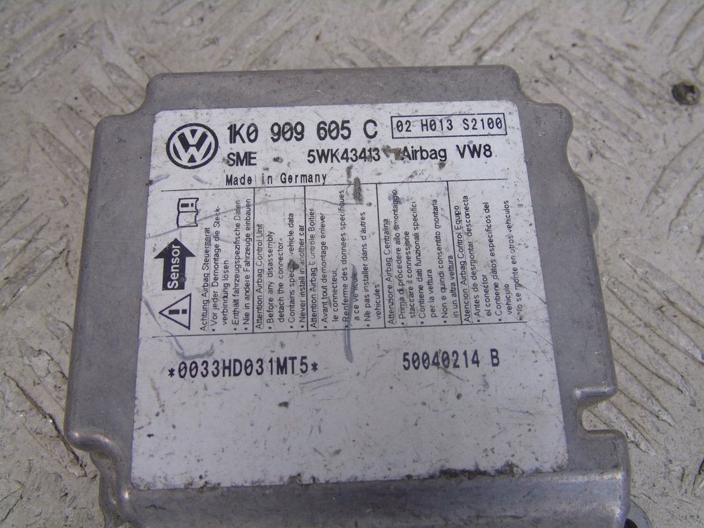 фото №4, Модуль датчик подушка безпеки 10909605a vw пошкоджені