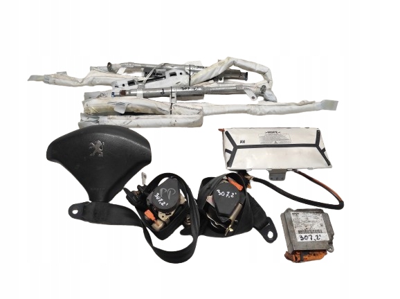 фото №1, Peugeot 307 01- подушки безопасности воздушные ремни модуль 9650109480