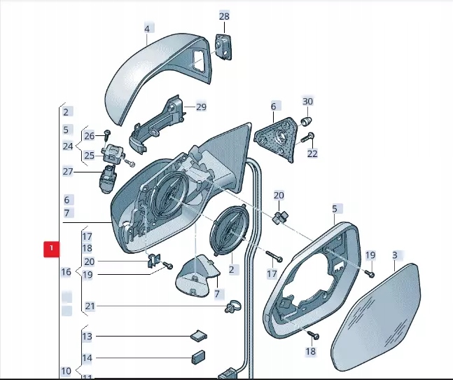 Audi q8 rsq8 left сторона wing mirror mounting lhd 4m8857409an9b9 oem Доставка