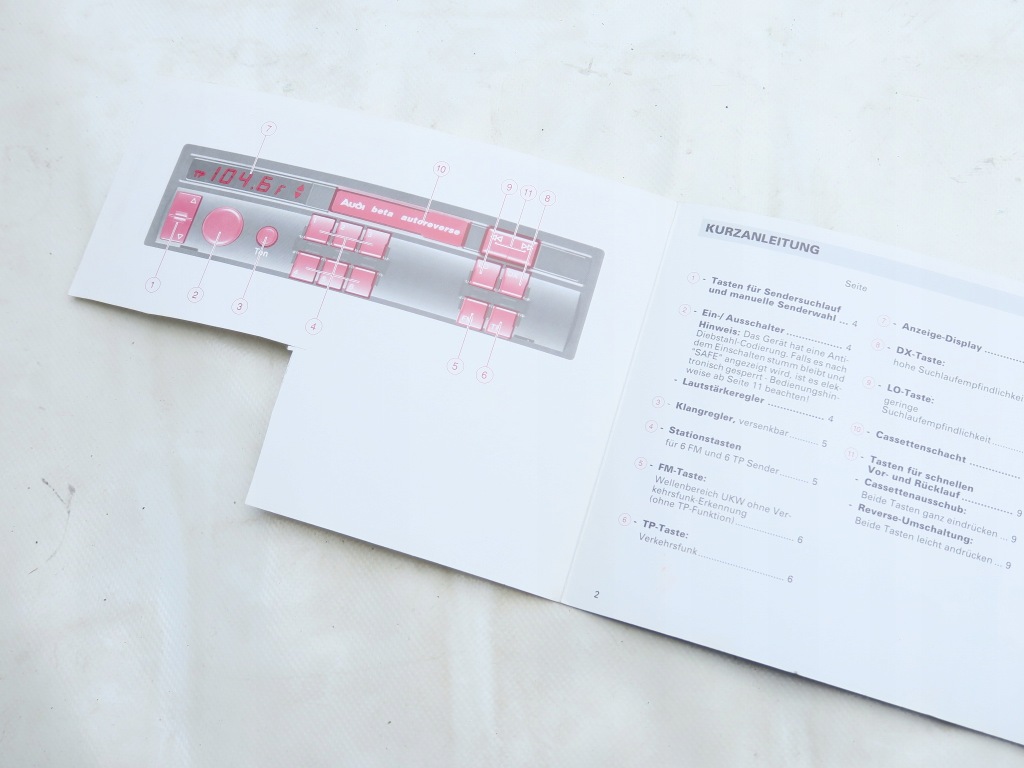 фото №5, Інструкція радіо beta cc audi a4 b5 a6 c4 a8 d2