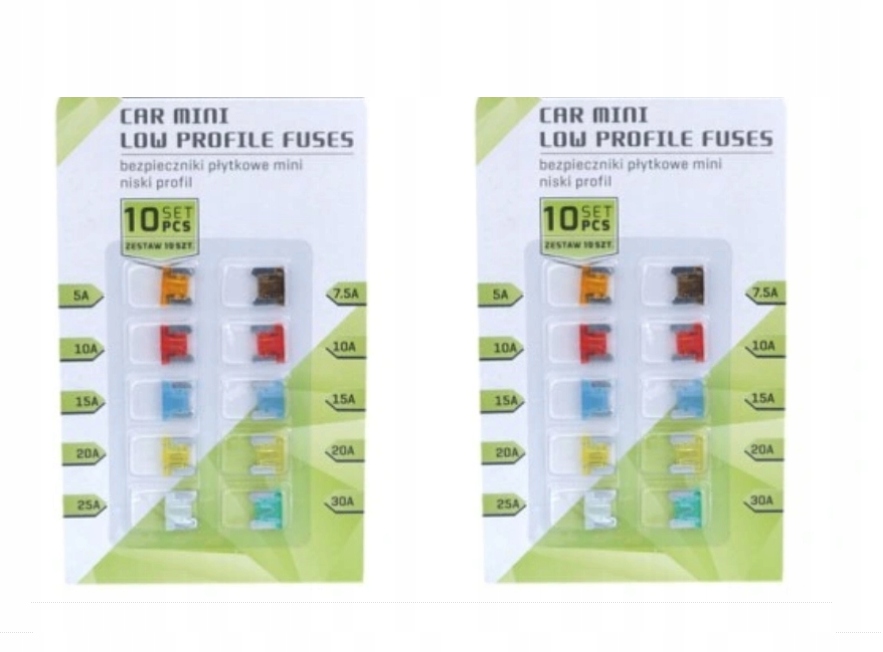 Купити Автомобільні запобіжники mini niski профіль 20szt