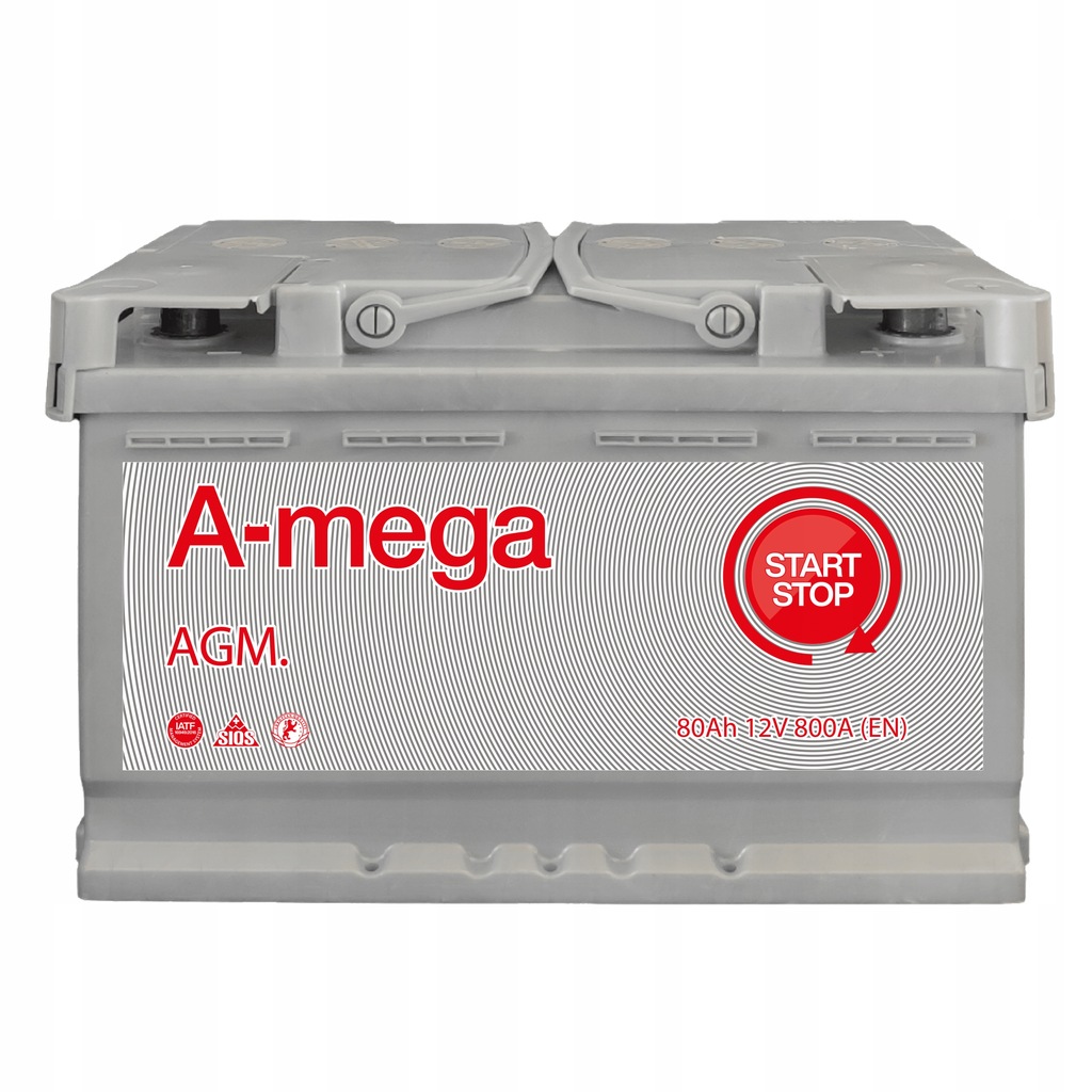 фото №1, Аккумулятор amega agm 12v 80ah 800a кнопка старт/стоп