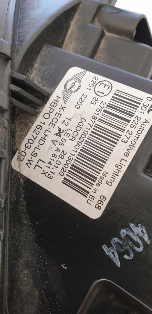 фото №3, Mini cooper r56 ксенон ні поворотний лампа ліва eu 162703-03