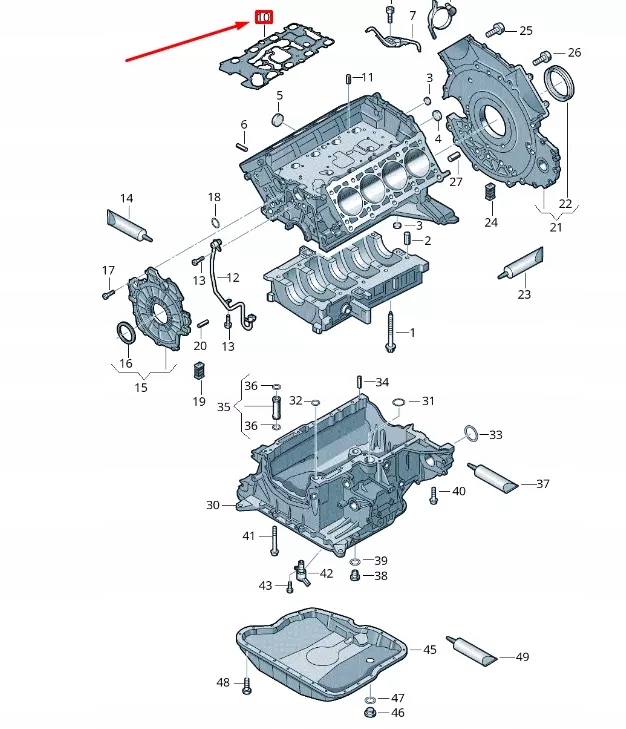 фото №1, Vw touareg 7p mk2 картера уплотнитель 057103121m