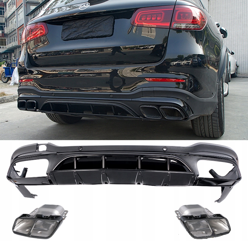 фото №1, Дифузор накладка mercedes glc x253 чорний блиск