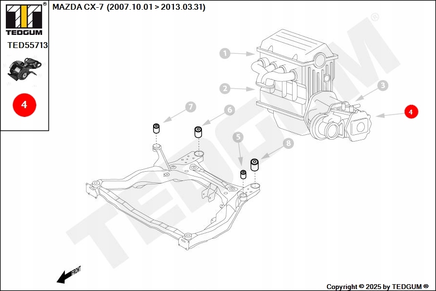 фото №6, Подушка двигуна ліва mazda cx-7