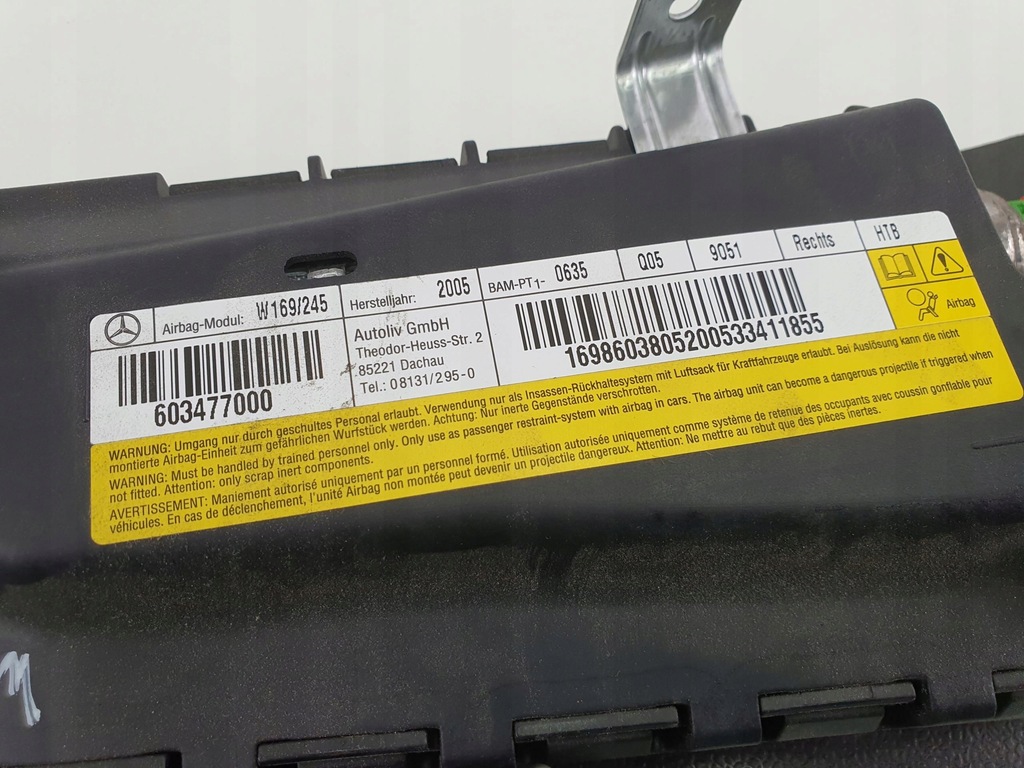 фото №8, Подушка подушка безопасности сиденье перед mercedes w245 w169
