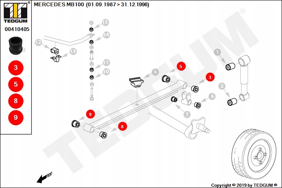 фото №2, Втулка ресора заднього перед задня mercedes mb100