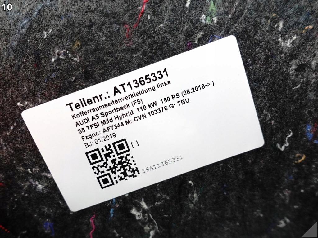 фото №11, Audi a5 s5 rs5 8w8 f5 b9 sportback 16- обшивка обивка багажника левый kth