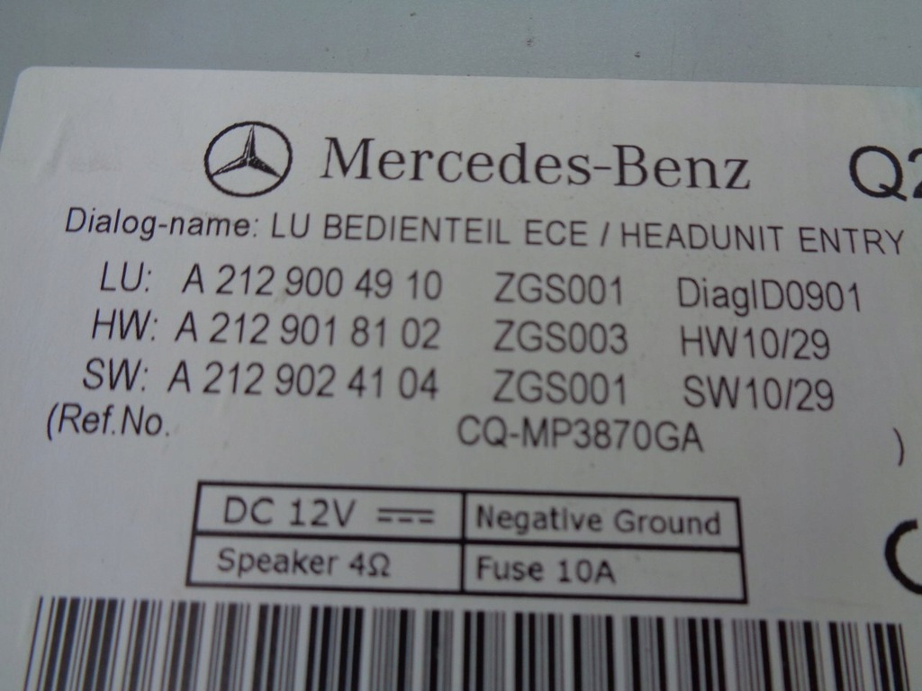 фото №3, Mercedes w212 радио cd