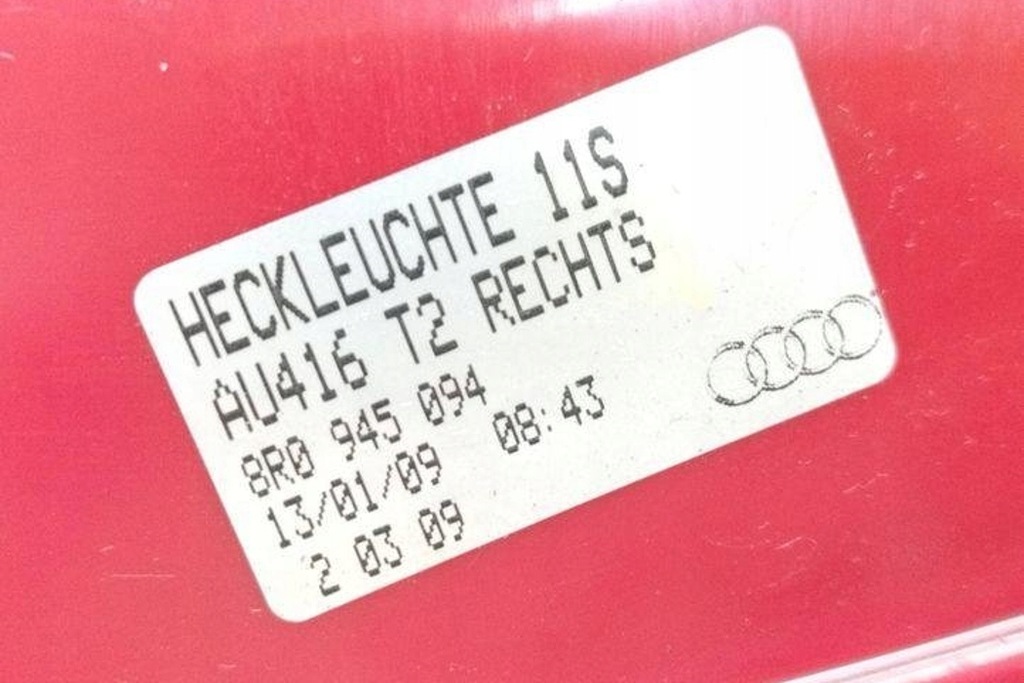 фото №7, Лампа правая задняя audi q5 8r 8r0945094 2.0l бензиновый 155kw 2011