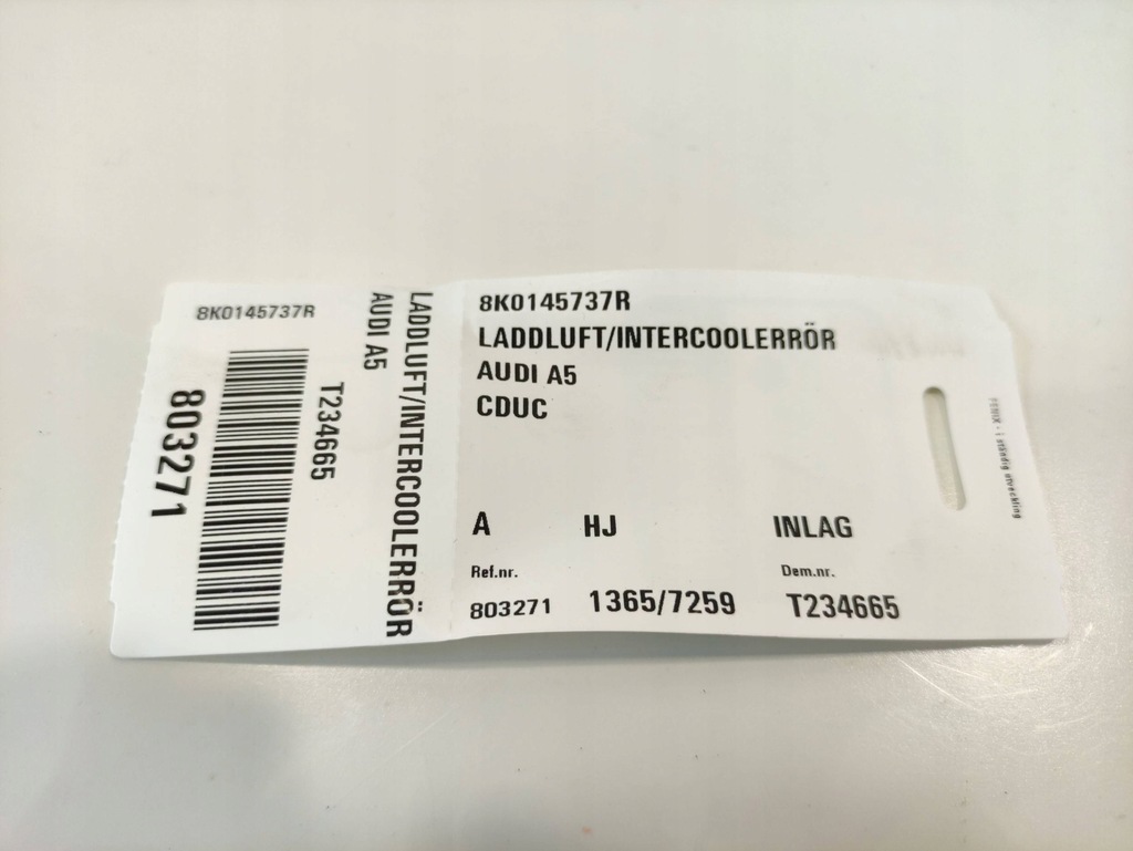 фото №5, Audi a4 b8 труба wąż шланг интеркулер 8k0145737r