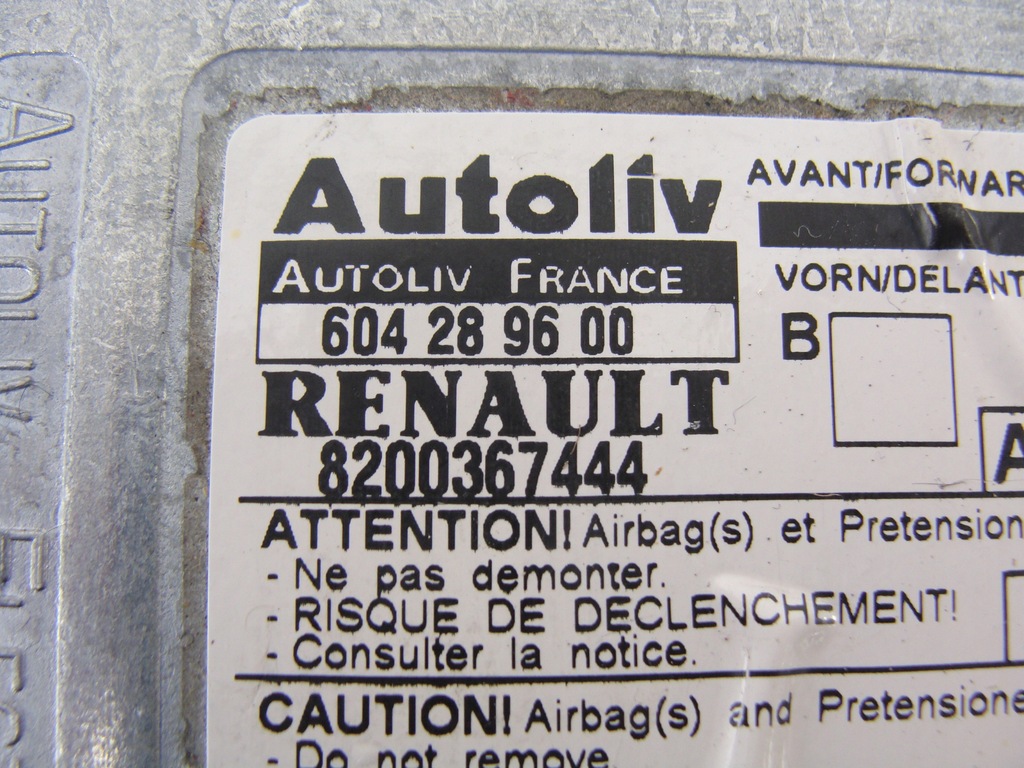 фото №2, Модуль датчик подушка безпеки renault megane ii 8200367444 604289600