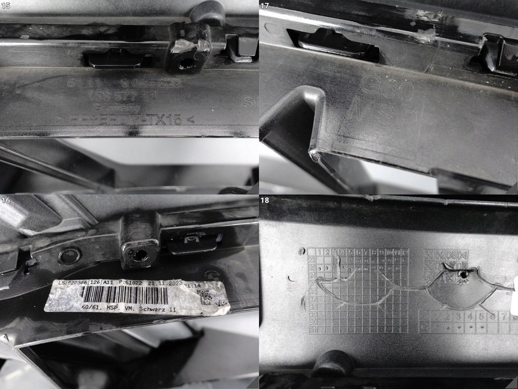 фото №13, Bmw 5 g60 g61 m-pakiet msp 23- бампер бампер + решётка + молдинг перед pdc