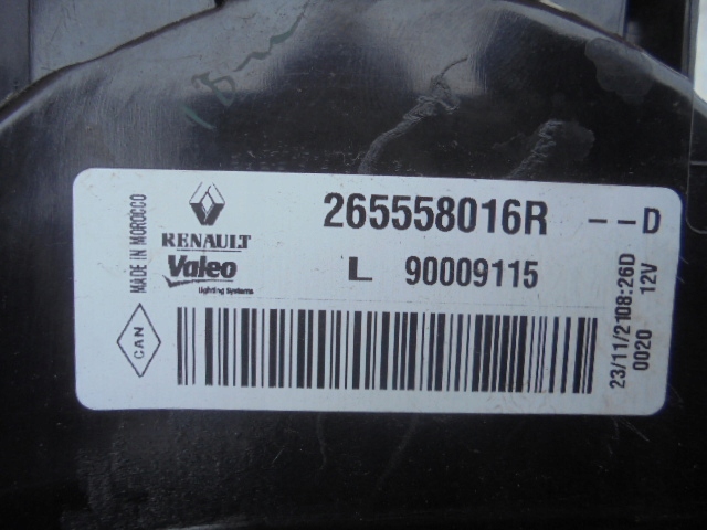 фото №10, Dacia lodgy лампа левый задняя 265558016r левая задняя