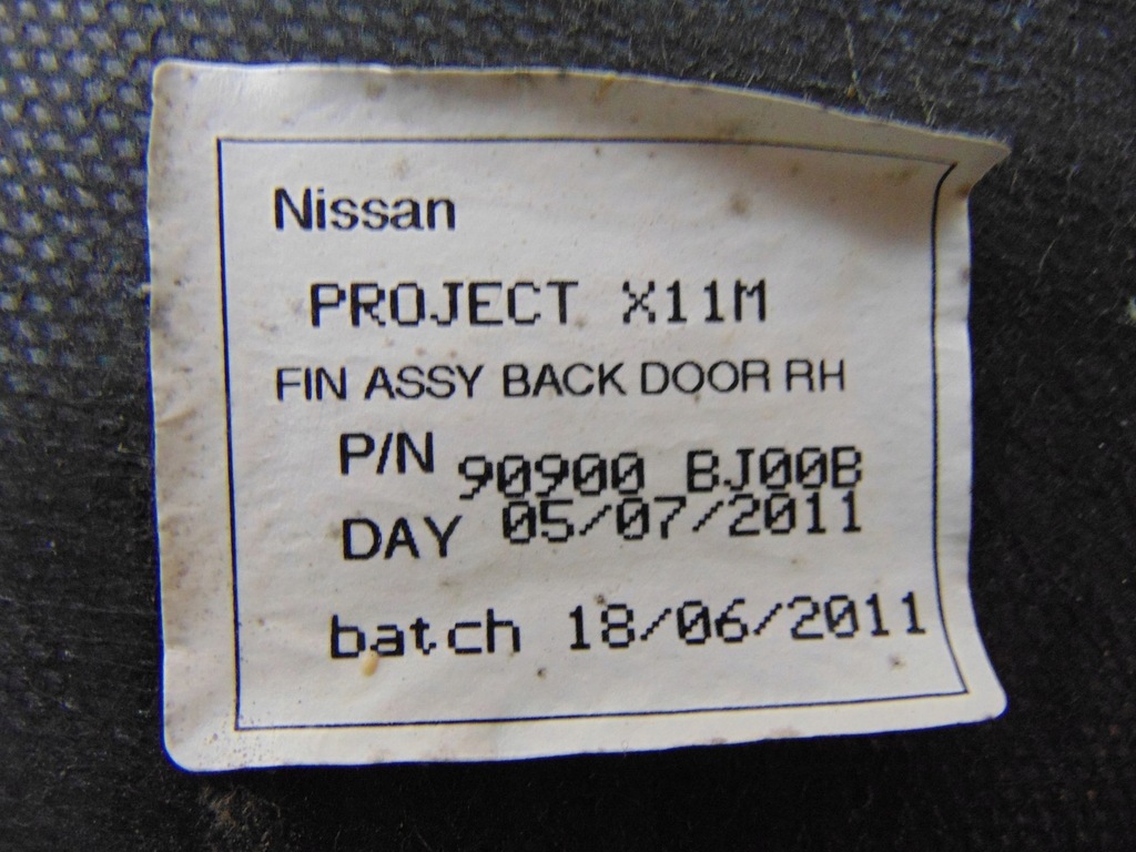 фото №7, Обивка обшивка кузов задняя nissan nv200 90900bj008